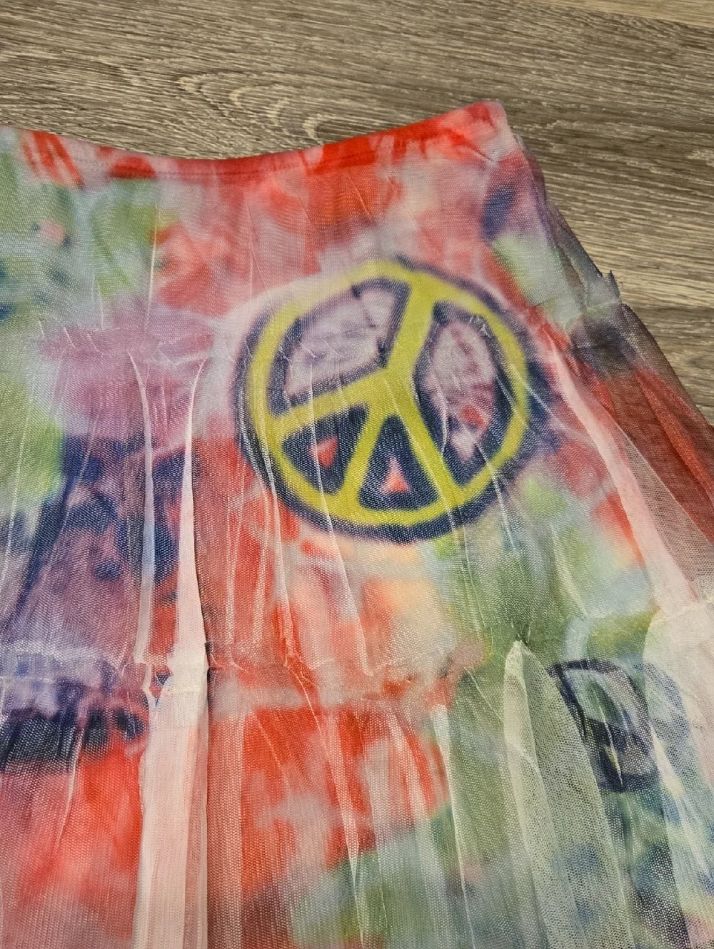 Justice Spray Paint Peace Sign Mini Skirt Sz 12